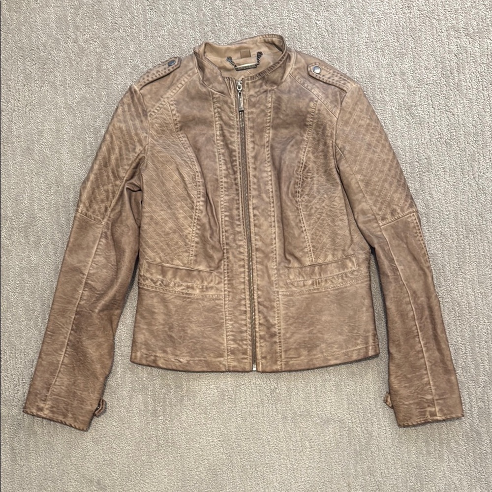 Jou Jou Women's Brown Leather Jacket
